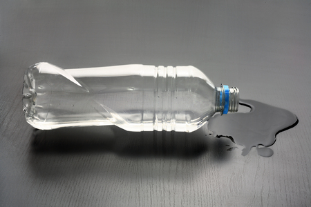 Water Bottle on Wooden Backgroundの写真素材