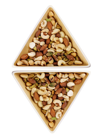 Mixed Nuts on White Backgroundの写真素材