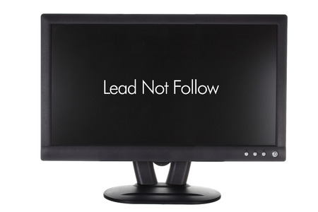 Monitor with Inspiration on White Backgroundの写真素材