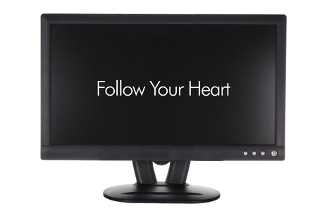 Monitor with Inspiration on White Backgroundの写真素材