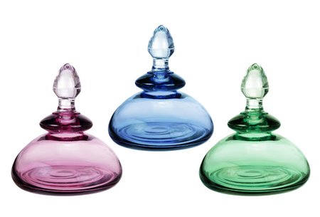 Perfume Bottles on White Backgroundの写真素材