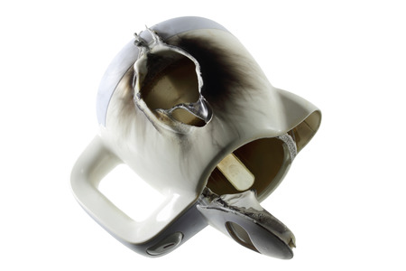 Burnt Kettle on White Backgroundの写真素材