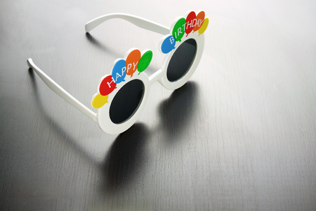 Party Eyewear on Wooden Backgroundの写真素材