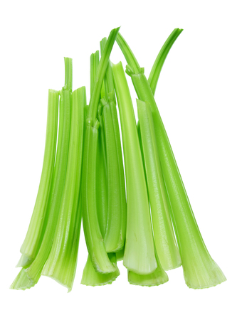 Celery Stalks on White Backgroundの写真素材