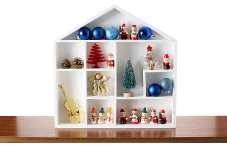 Christmas Decorations on White Backgroundの写真素材