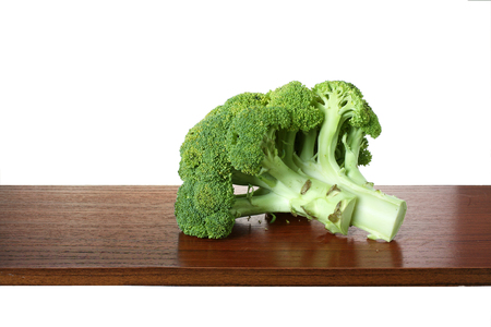 Broccoli on Wooden Backgroundの写真素材