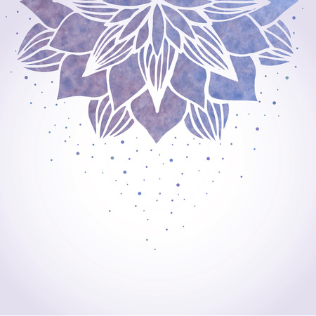 Vector illustration with watercolor violet floral pattern on white backgroundのイラスト素材