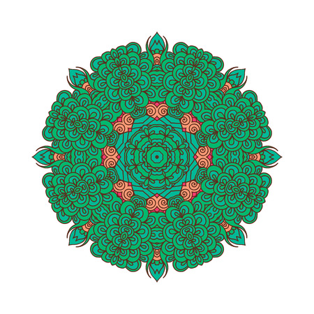 Round ornament Indian oriental pattern.のイラスト素材