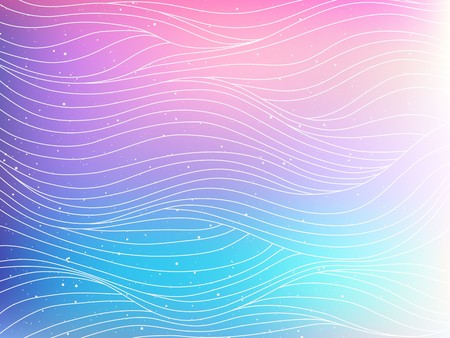 Colored pink, blue and purple abstract gradient background in vector. Vibrant wavy hand drawn pattern.のイラスト素材