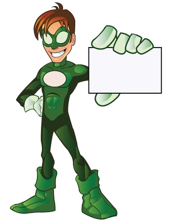 Green Super Boy Heroのイラスト素材