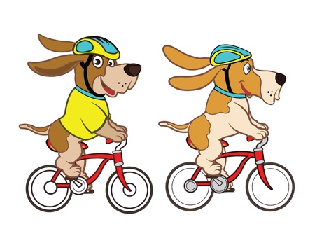 Dog Riding Bikeのイラスト素材