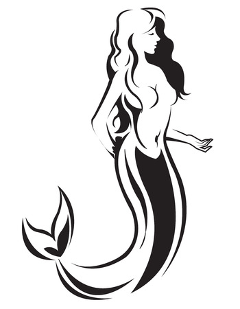 Mermaid Silhouetteのイラスト素材