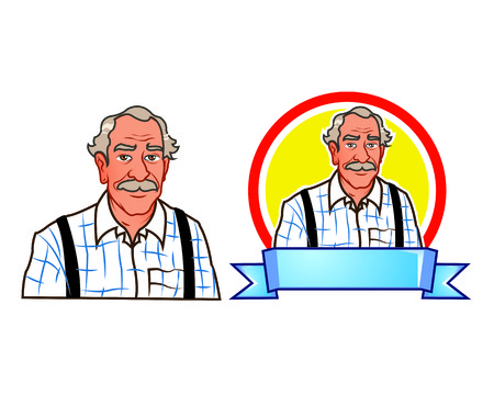 Grandfather Cartoon Mascotのイラスト素材