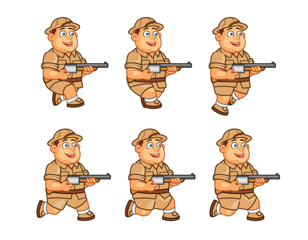 Safari Hunter Game Animationのイラスト素材