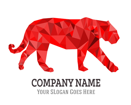 Tiger Silhouette Low Poly Logo Icon Templateのイラスト素材