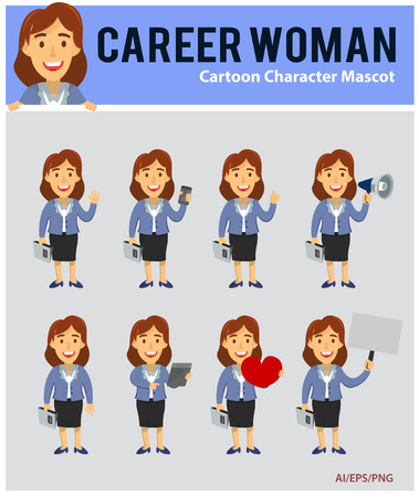 Career Woman Cartoon Mascotのイラスト素材