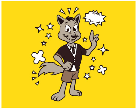 Hipster Fox Cartoon T Shirtのイラスト素材