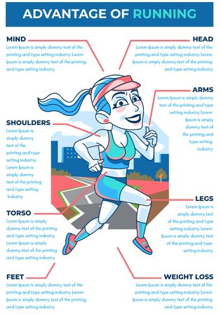 Advantage of Running Infographics Templateのイラスト素材