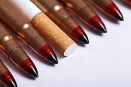 bullets isolated, a lot of different shapes and symmetryの写真素材