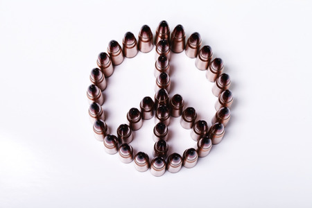 peace sign round of ammunitionの写真素材