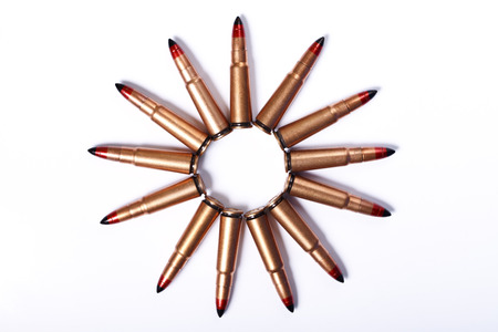 bullets isolated, a lot of different shapes and symmetryの写真素材