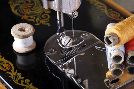 vintage the sewing machine close up