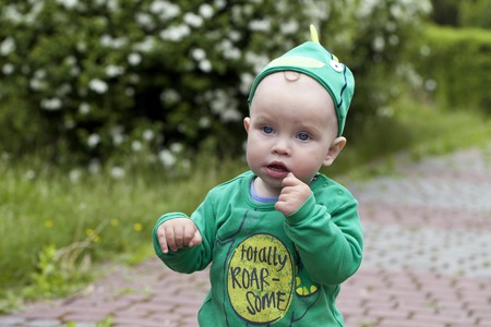 a Beautiful blue-eyed babyの写真素材