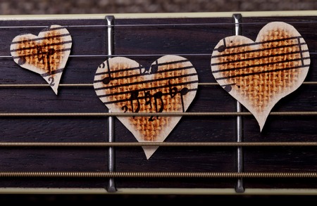 guitar and musical heart background wallpaper