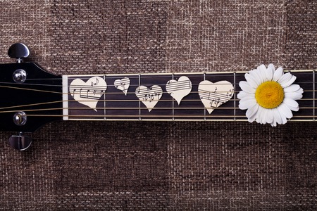 guitar and musical heart background wallpaper