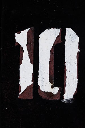 figure grunge paint on metal black whiteの写真素材