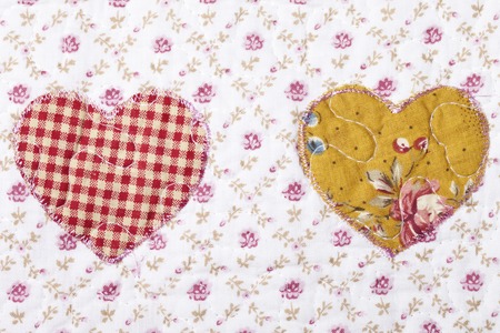 a fabric texture pattern heartの写真素材