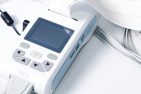 medical equipment for the measurement of ECG closeup cardiology heart healthの写真素材