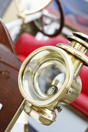 Beautiful vintage retro car , details of the exterior and interior closeupの写真素材