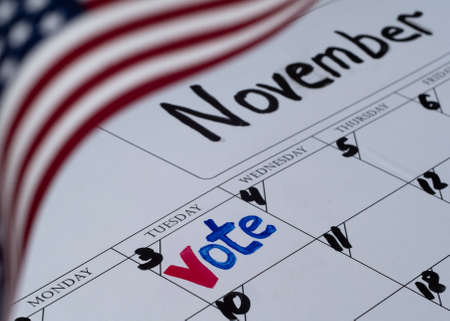Electoral vote. November 3 popular vote in the 2020 US presidential election. Democratic elections in the USAの写真素材