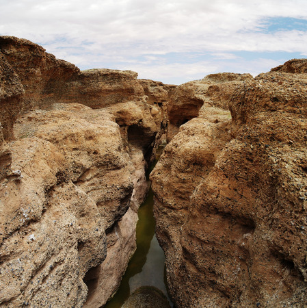 Sesriem canyon of Tsauchab river, Sossusvley, Namibiaの写真素材