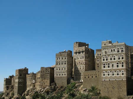 View to Manakha fortress and old city in Yemenのeditorial素材