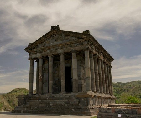 Hellenistic Garni temple at Caucasus Mountain, Armeniaの写真素材