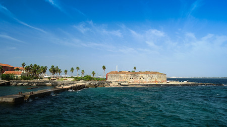 Slavery fortress on Goree island, Dakar, Senegalのeditorial素材