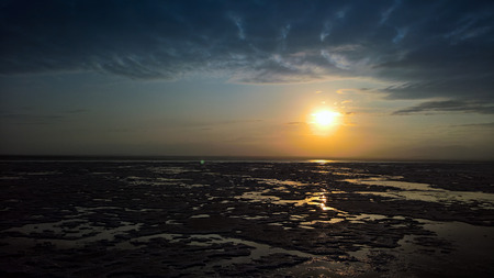 Salt Lake Karum aka Lake Assale or Asale at sunset, Danakil Afar , Ethiopia