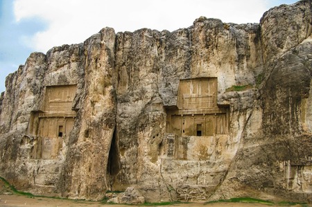 Tombs of Achaemenid kings in Naqsh-e Rustam, Persepolis ruin, Iranの写真素材