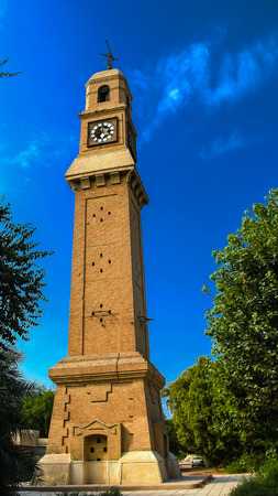 Exterior view to Al-Qashla Clock clocktower Baghdad, Iraqの写真素材