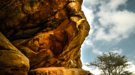 Cave paintings and petroglyphs Laas Geel near Hargeisa , Somaliaの写真素材