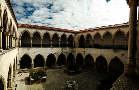 Patio of Templar church of the Convent of the Order of Christ, Tomar, Portugalの写真素材