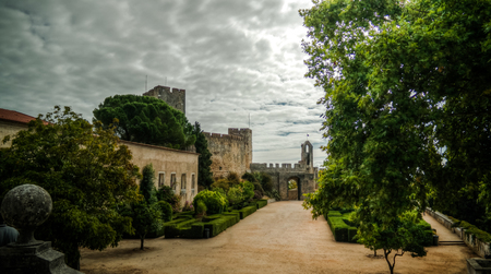 Exterior of Templar church of the Convent of the Order of Christ in Tomar, Portugalの写真素材