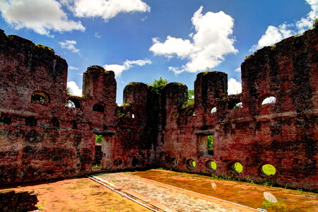 Ruins of Zeeland fort on the island in Essequibo delta, Guyanaの写真素材