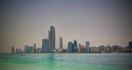 Skyscrapers in the Abu Dhabi city center at UAEの写真素材