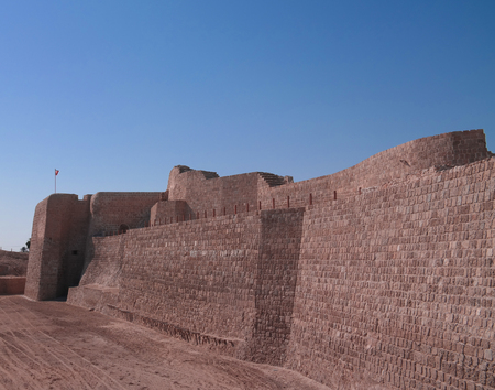 Ruins of Qalat fort near Manama in Bahrainの写真素材