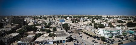 Aerial cityscape view to Nouakchott, capital of Mauritaniaのeditorial素材