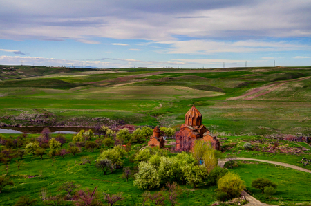 Exterior view to Marmashen Church at Shirak, Armeniaの写真素材
