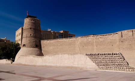 Exterior view to Al Fahidi fort in Dubai in UAEのeditorial素材